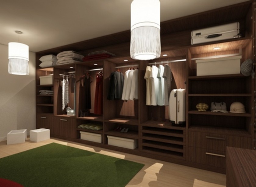 Классическая гардеробная комната из массива с подсветкой Сыктывкар
